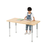 Natural Spaces Adjustable Height Rectangular Table - Natural - 120 (L) x 60 (W) x 57-79.5 (H) cm - Modern Teaching Aids NZ
