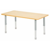 Natural Spaces Adjustable Height Rectangular Table - Natural - 120 (L) x 60 (W) x 57-79.5 (H) cm - Modern Teaching Aids NZ