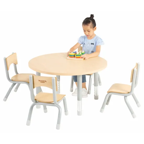 Natural Spaces - Round Table - Natural - 85 cm - 39-61.5 cm - Modern Teaching Aids NZ