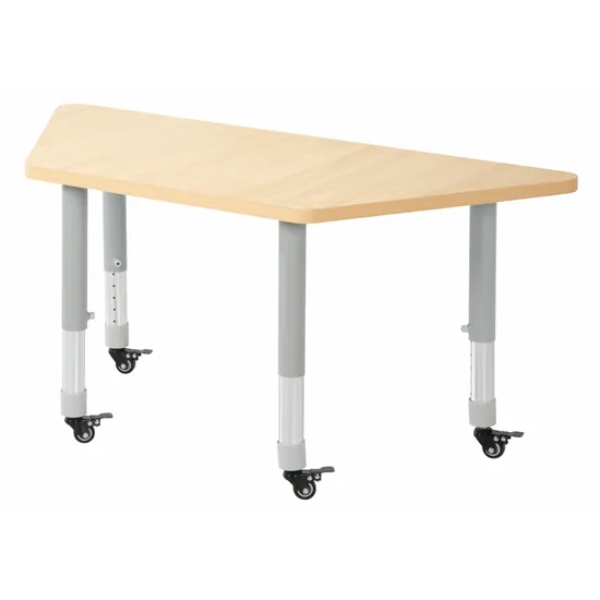 Natural Spaces - Trapezoidal Table - Natural - 120 x 50 cm - 39-61.5 cm - Modern Teaching Aids NZ