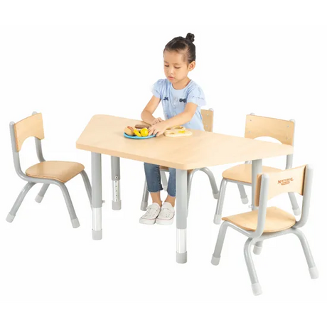 Natural Spaces - Trapezoidal Table - Natural - 120 x 50 cm - 39-61.5 cm - Modern Teaching Aids NZ