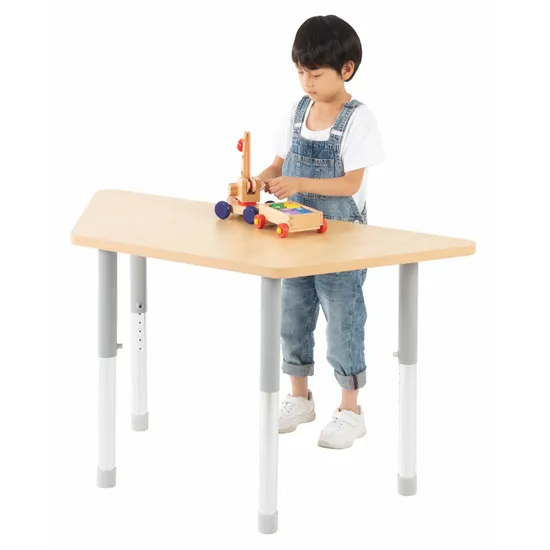 Natural Spaces - Trapezoidal Table - Natural - 120 x 50 cm - 57-79.5 cm - Modern Teaching Aids NZ