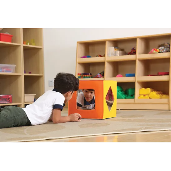 Coloured Cube with Mirror Shapes - Modern Teaching Aids NZ