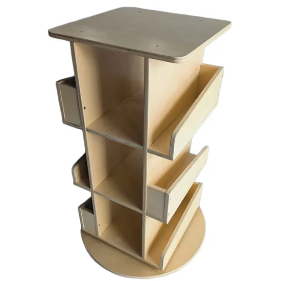 Wooden Rotating Bookshelf