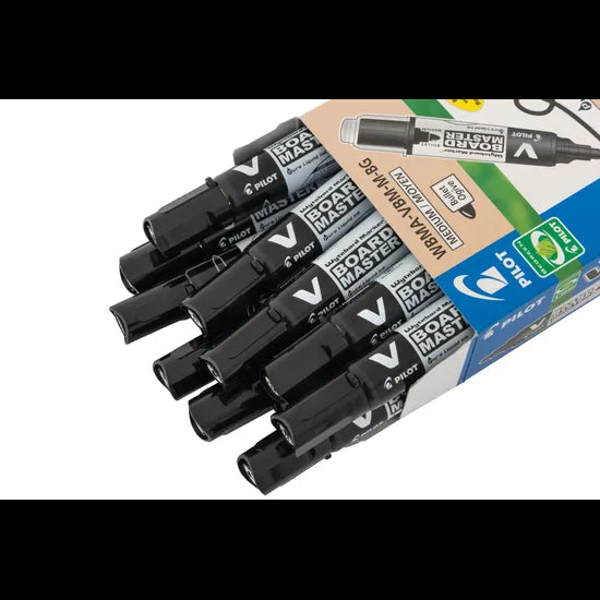 Pilot BegreeN V Master Whiteboard Markers Bullet Black - Pack of 10 - Modern Teaching Aids NZ