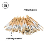 Flat Brushes - Pack of 60 - Modern Teaching Aids NZ