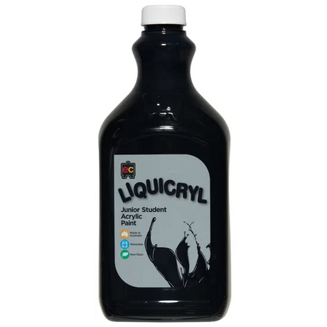 Liquicryl Acrylic Paint - Black 2 Litre - Modern Teaching Aids NZ