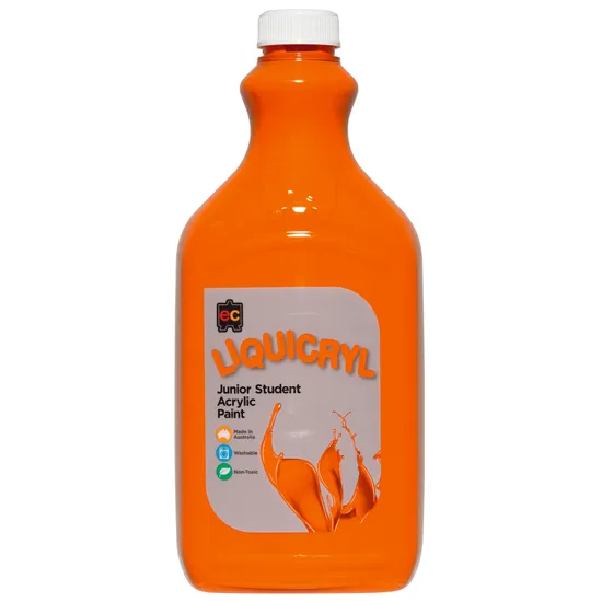 Liquicryl Acrylic Paint - Orange 2 Litre - Modern Teaching Aids NZ
