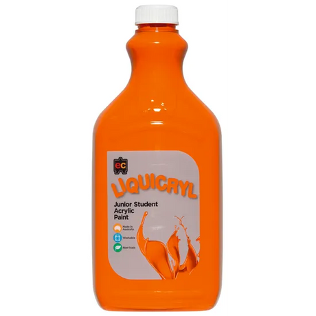 Liquicryl Acrylic Paint - Orange 2 Litre - Modern Teaching Aids NZ