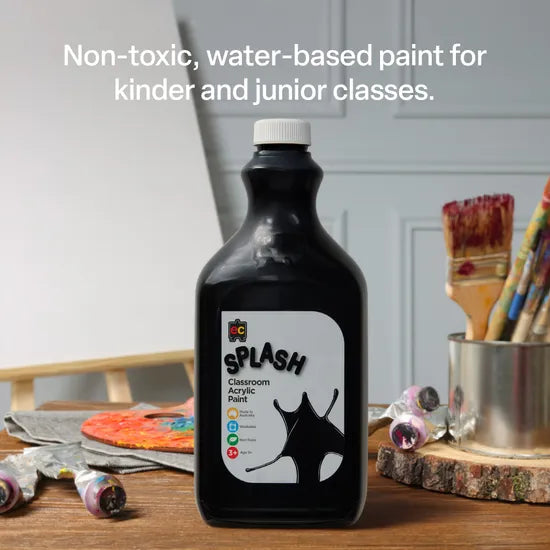 Splash Acrylic Paint 2 L - Liquorice Black - Modern Teaching Aids NZ