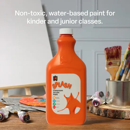 Splash Acrylic Paint 2 L - Tangy Orange - Modern Teaching Aids NZ