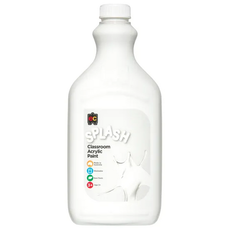Classroom Splash Acrylic Paint 2L Snowball White - Modern Teaching Aids NZ