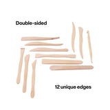 Wooden Modelling Tools - Set of 12 - Modern Teaching Aids NZ