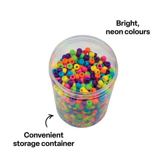 Neon Pony Beads - Pack of 1600 - Modern Teaching Aids NZ
