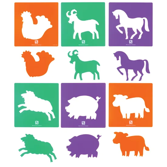 Farm Yard Animal Stencils - Pack of 6 - Modern Teaching Aids NZ