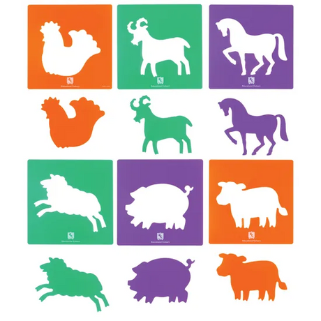 Farm Yard Animal Stencils - Pack of 6 - Modern Teaching Aids NZ