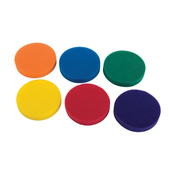 Coloured Round Sponges - Set of 6 - Modern Teaching Aids NZ