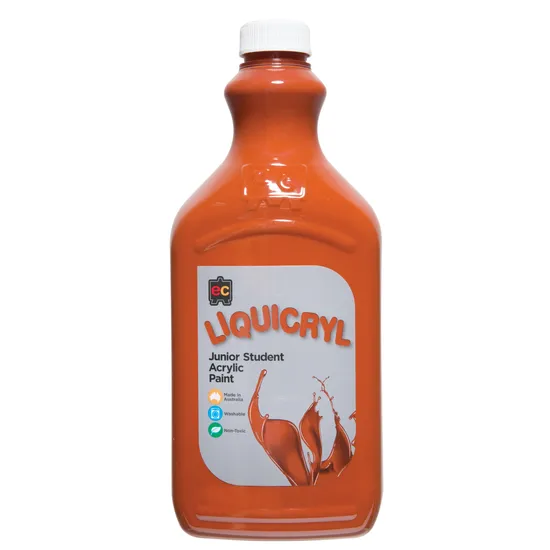 Liquicryl Acrylic Paint - Burnt Sienna 2L - Modern Teaching Aids NZ