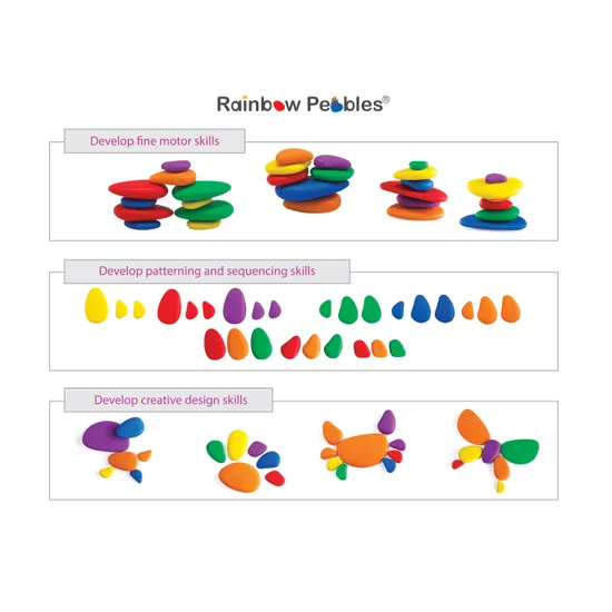 Rainbow Pebbles Kit - Assorted Colours, Set of 3