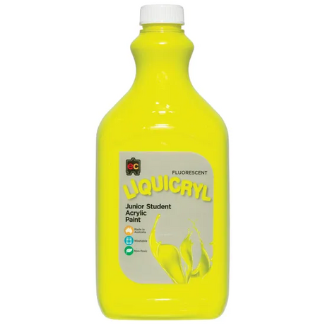 Liquicryl Fluoro Acrylic Paint - Yellow 2 Litre - Modern Teaching Aids NZ