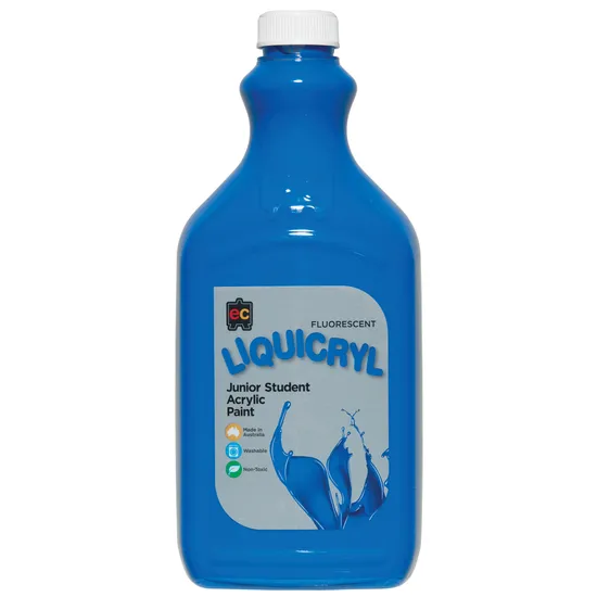 Liquicryl Fluoro Acrylic Paint - Blue 2 Litre - Modern Teaching Aids NZ