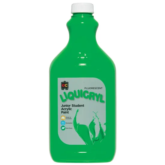 Liquicryl Fluoro Acrylic Paint - Green 2 Litre - Modern Teaching Aids NZ