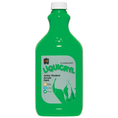Liquicryl Fluoro Acrylic Paint - Green 2 Litre - Modern Teaching Aids NZ