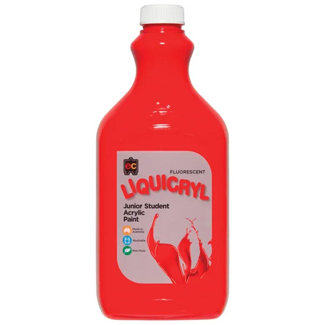 Liquicryl Fluoro Acrylic Paint - Scarlet 2 Litre - Modern Teaching Aids NZ