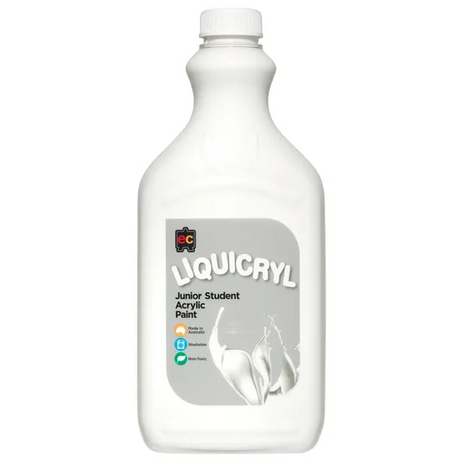 Liquicryl Acrylic Paint - White 2 Litre - Modern Teaching Aids NZ