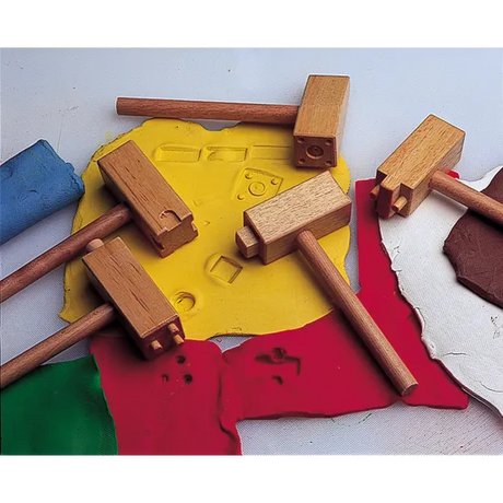 Wooden Clay and Dough Hammers - Pack of 5 - Modern Teaching Aids NZ