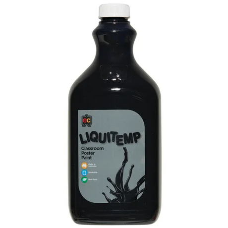 Liquitemp Poster Paint - Black 2 Litre - Modern Teaching Aids NZ