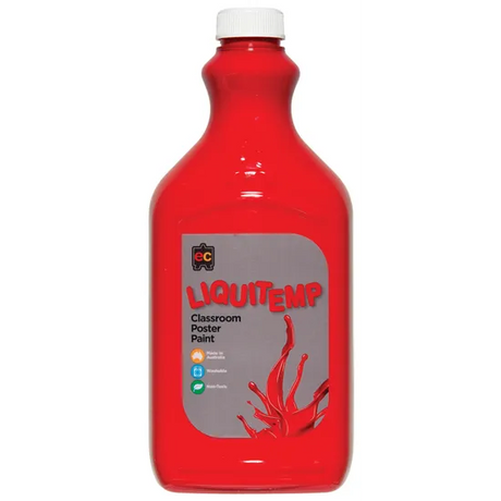 Liquitemp Poster Paint - Brilliant Red 2 Litre - Modern Teaching Aids NZ