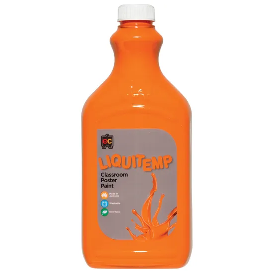 Liquitemp Poster Paint - Orange 2 Litre - Modern Teaching Aids NZ