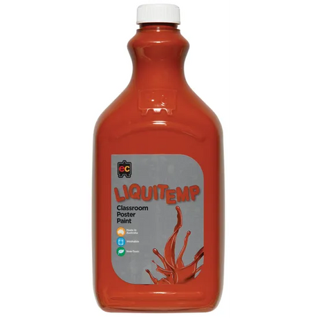 Liquitemp Poster Paint  -Burnt Sienna 2 Litre - Modern Teaching Aids NZ