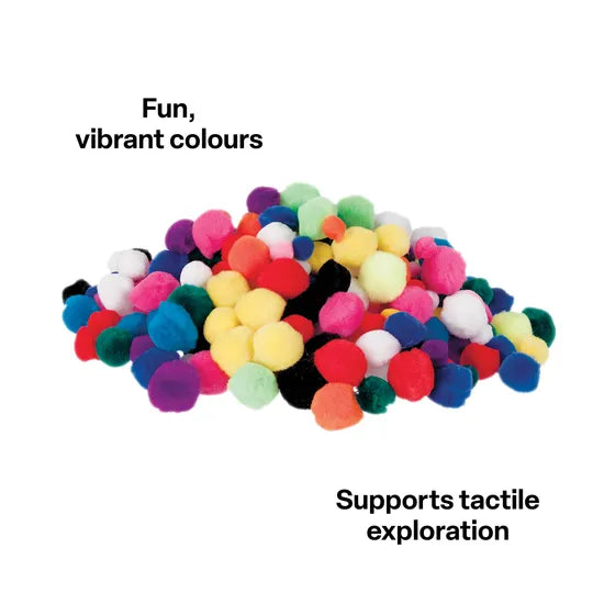 Pom Poms Assorted Colours & Sizes - Pack of 300 - Modern Teaching Aids NZ