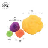Pom Poms Assorted Colours & Sizes - Pack of 300 - Modern Teaching Aids NZ