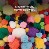Pom Poms Assorted Colours & Sizes - Pack of 300 - Modern Teaching Aids NZ
