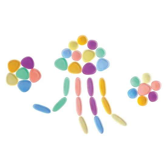 Clear Junior Rainbow Pebbles - Set of 36pc - Modern Teaching Aids NZ