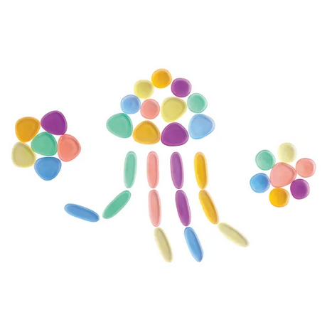 Clear Junior Rainbow Pebbles - Set of 36pc - Modern Teaching Aids NZ