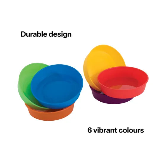 Coloured Plastic Bowls - Set of 6 - Modern Teaching Aids NZ
