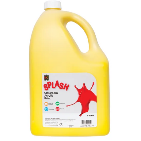 Splash Acrylic Paint -Sunshine Yellow 5 Litre - Modern Teaching Aids NZ