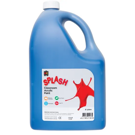 Splash Acrylic Paint-Jelly Belly Blue 5 Litre - Modern Teaching Aids NZ