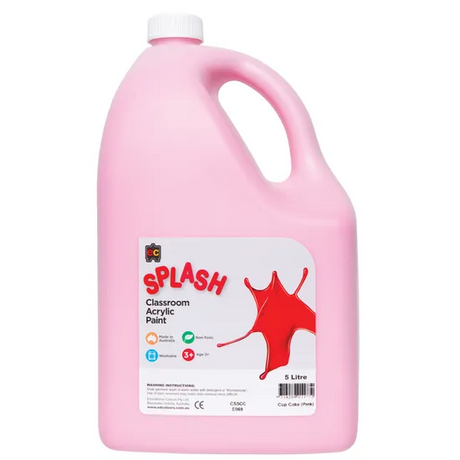 Splash Acrylic Paint - Cup Cake Pink 5 Litre - Modern Teaching Aids NZ