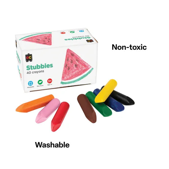 Stubbies Crayons - Pack of 40 - Modern Teaching Aids NZ