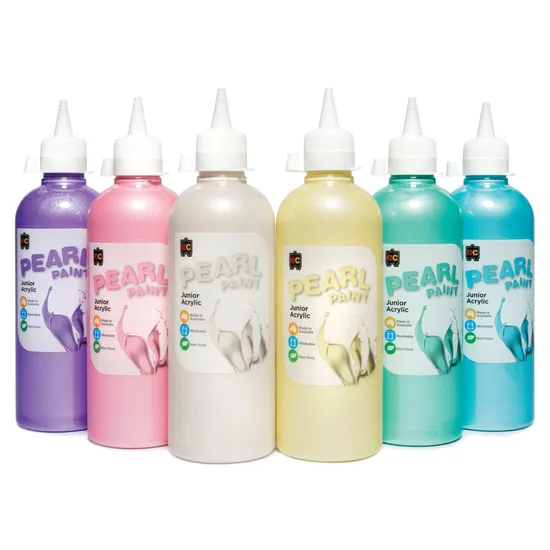 Acrylic Pearl Paint 500ml - Set of 6 - Modern Teaching Aids NZ