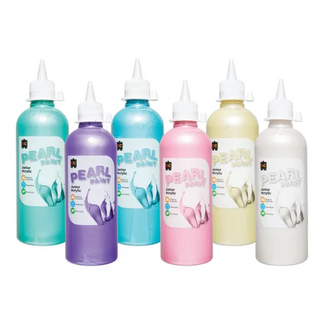 Acrylic Pearl Paint 500ml - Set of 6 - Modern Teaching Aids NZ