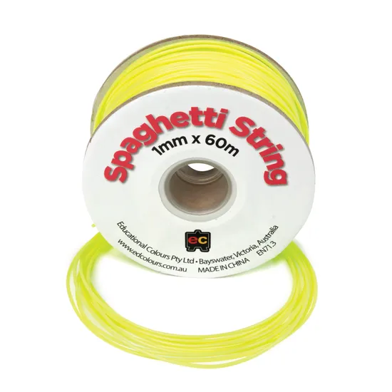 Spaghetti String Fluoro Yellow 60m - Modern Teaching Aids NZ