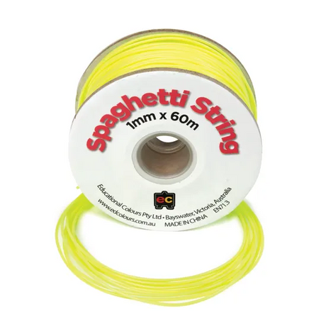 Spaghetti String Fluoro Yellow 60m - Modern Teaching Aids NZ