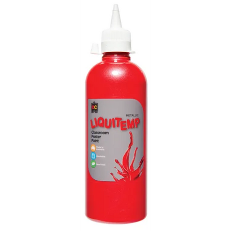 Liquitemp Metallic Paint - Red 500ml - Modern Teaching Aids NZ