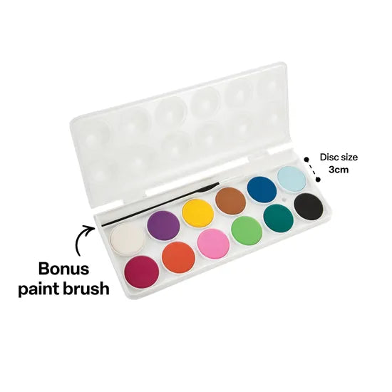 Micador Watercolour Palette - 12 Colours - Modern Teaching Aids NZ